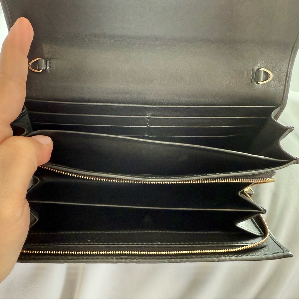 100% Authentic Gucci Guccissima Wallet On Chain- WOC- Black Leather Wallet - Picture 12 of 12